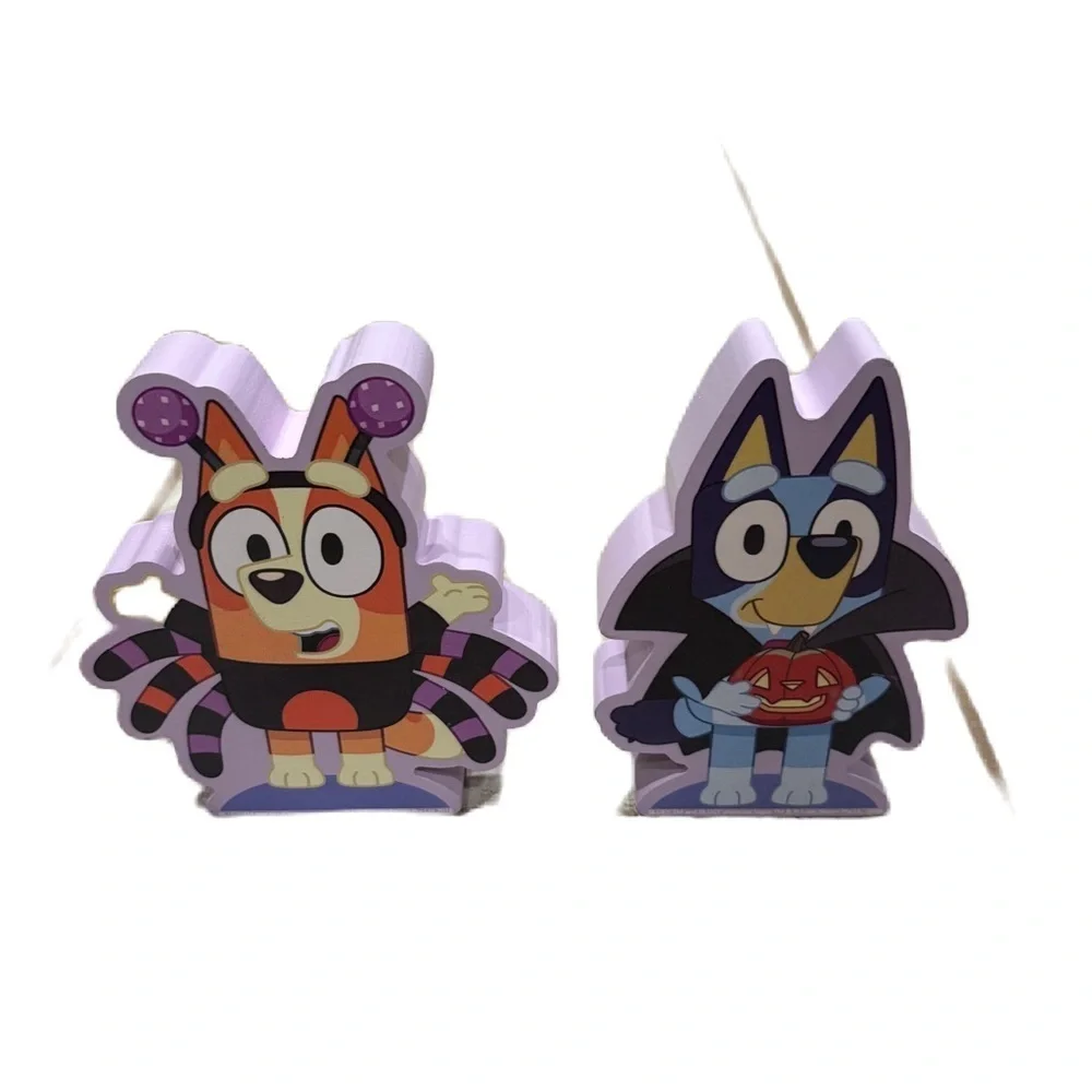 Bluey Bingo Halloween Figures Wood Decor Spider Vampire Dog NEW Bundle Lot